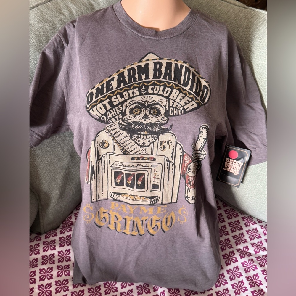 NWT Vintage Lucky Brand T Shirt Womens XS - Pay me Gringo One Arm Bandido